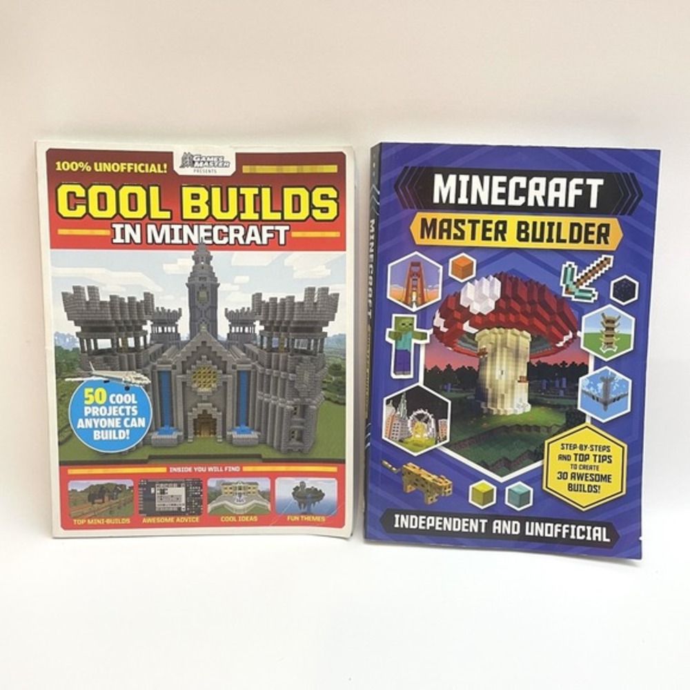 Lot Of 2 Minecraft Books Cool Builds And Master Builder Guides